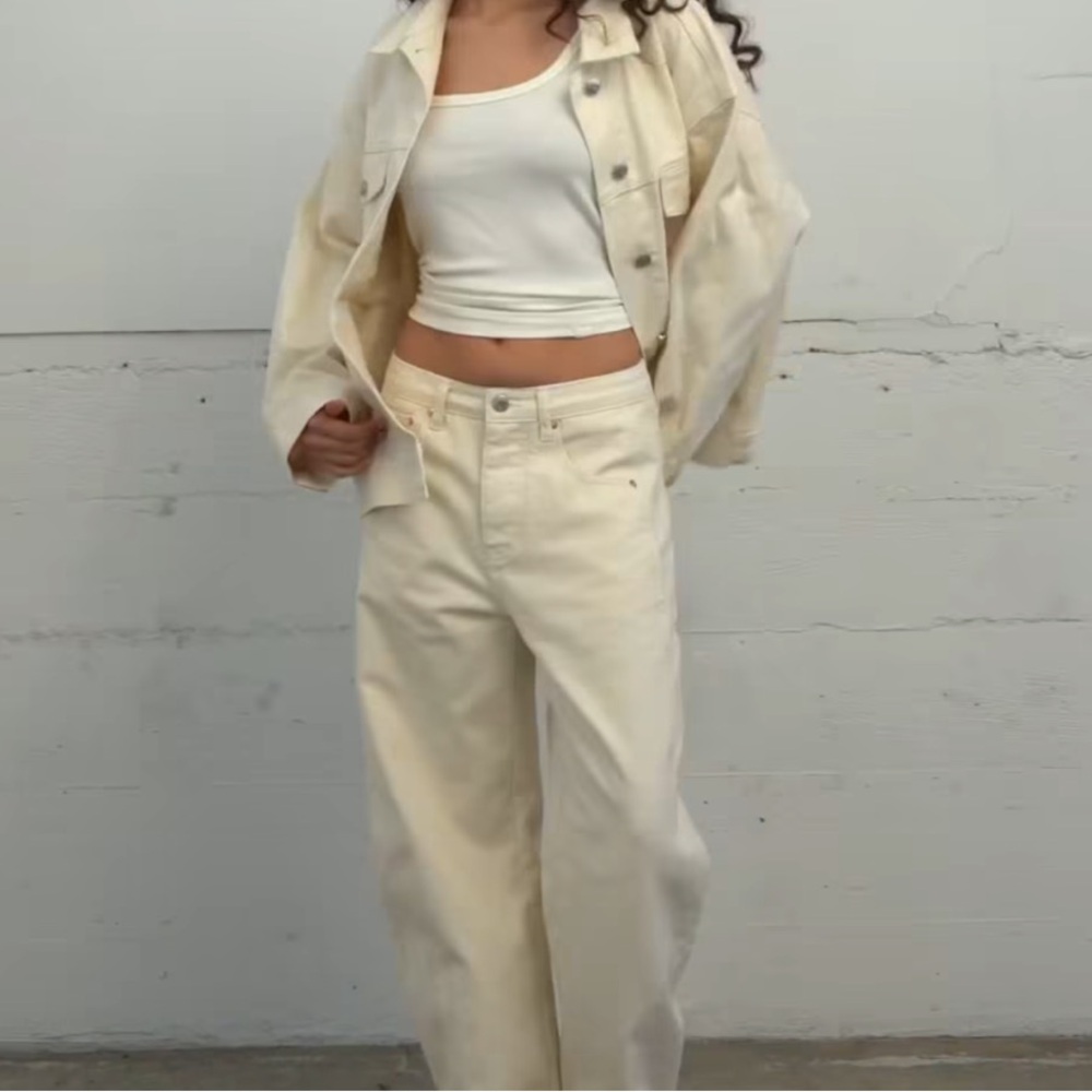 Parke x SET cream horseshoe jeans